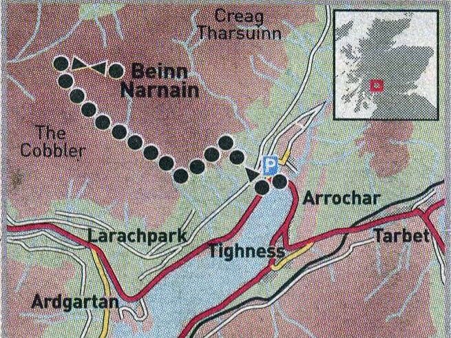 Route Map of Beinn Narnain