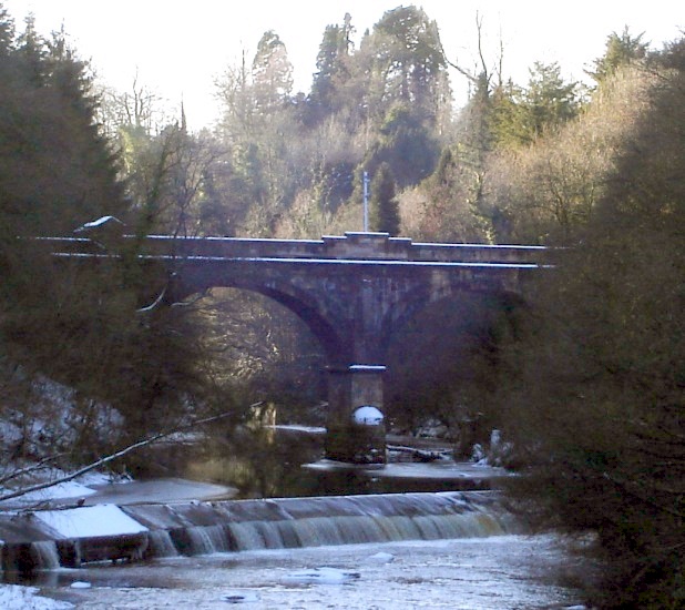 Railway Bridge above weir on River Avon