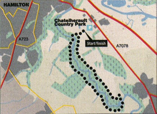 Map of Cycle Run around Chatelherault Country Park