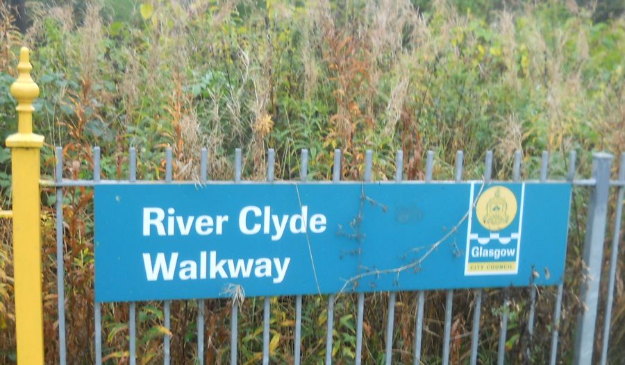 Sign on The River Clyde Walkway in Glasgow