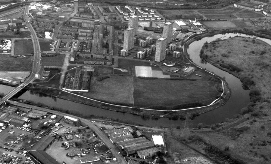 The Cuniger Loop in the River Clyde at Dalmarnock in Glasgow