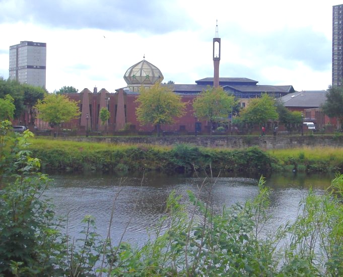 Central Mosque above River Clyde in Glasgow, Scotland