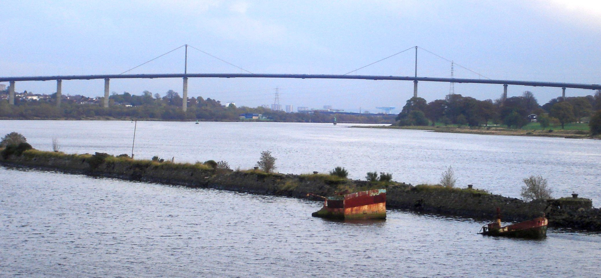 Erskine Bridge across River Clyde from Bowling