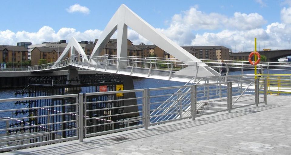 Tradeston Bridge over the River Clyde in Glasgow, Scotland