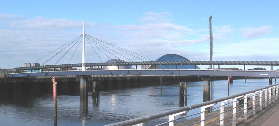 Bells Bridge across River Clyde from SECC to Glasgow Science Park
