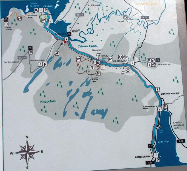 Map of Crinan Canal