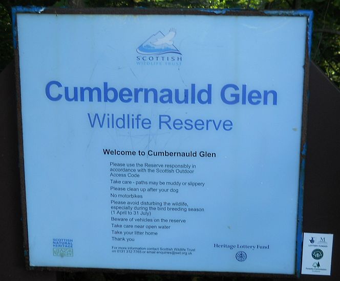Notice at Cumbernauld Glen Nature Reserve