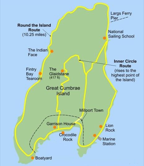 Road Map of the Island of Great Cumbrae