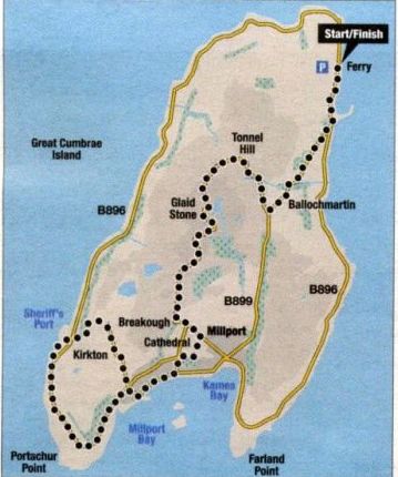 Map of Walking Route for the Island of Great Cumbrae