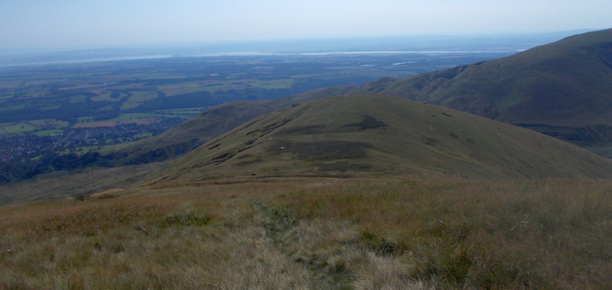 Firth of Forth and Saddle Hill on descent from Whitewisp Hill