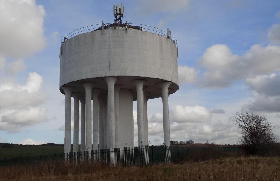 Water Tower above Cleddans Burn trail