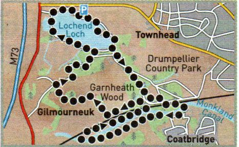 Route Map of Drumpellier Country Park