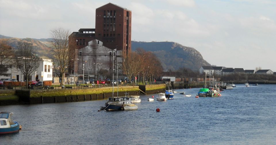 Dumbarton across the River Leven from Levengrove Park