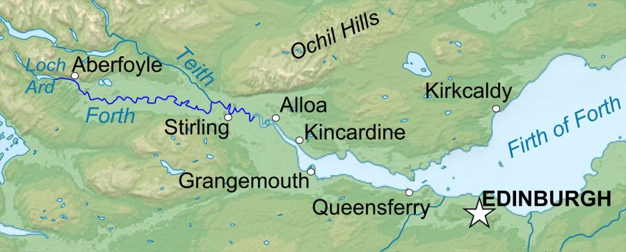 Map of the River Forth and Teith
