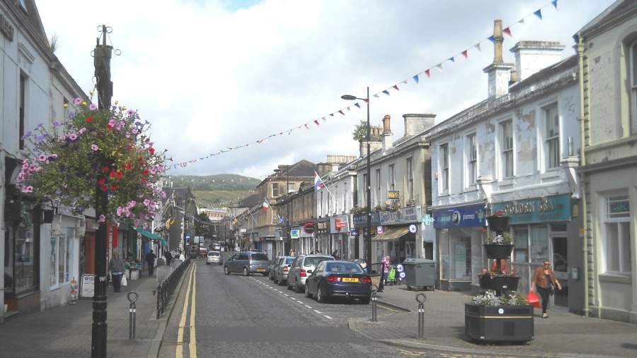 The main street in the town centre of Dunoon