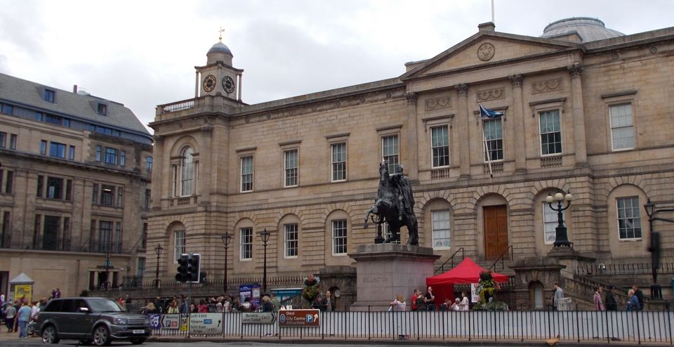 Statue of Wellington at General Register House in Princes Street in City Centre of Edinburgh