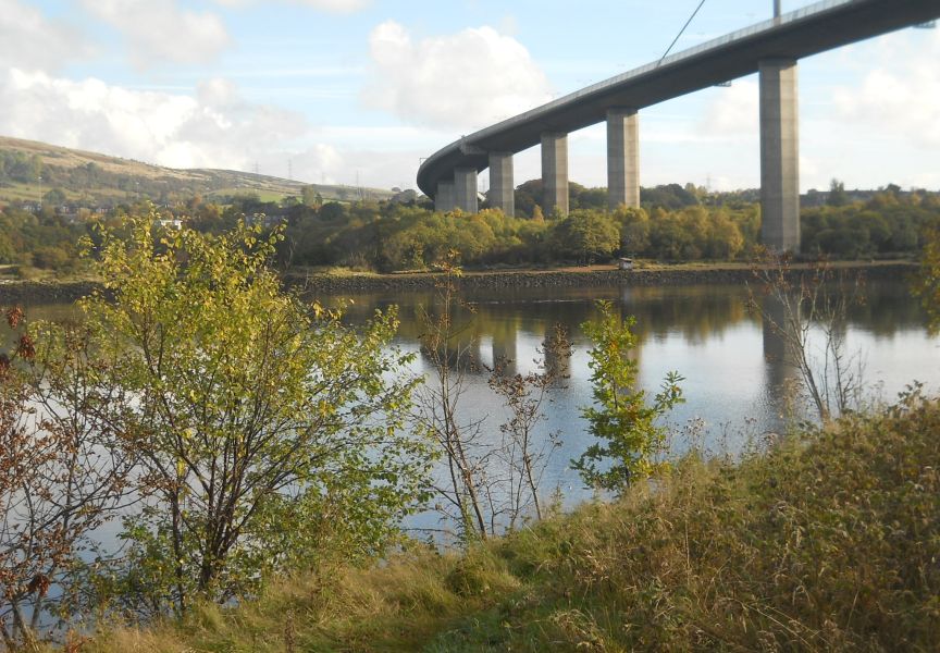 Erskine Bridge from the Southern Bank of the River Clyde