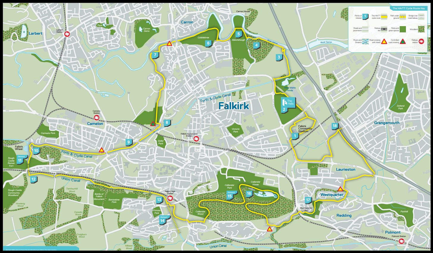 Map of Helix Park Cycle Route
