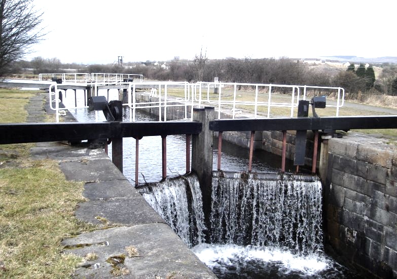 Locks 19 on the Forth & Clyde Canal in central Scotland
