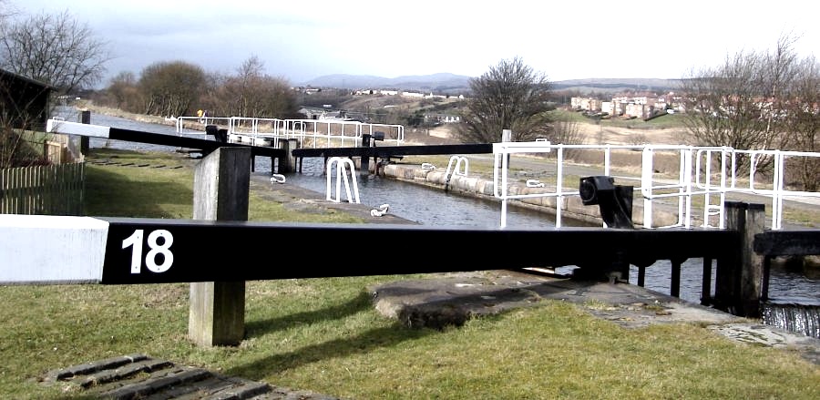 Locks 18 on the Forth & Clyde Canal on Forth and Clyde Canal from Croy Hill