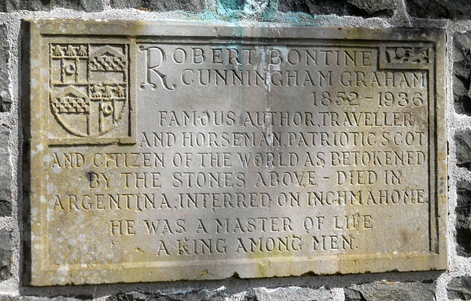 Inscription on Memorial to Robert Bontine Cunningham Graham in Gartmore Village