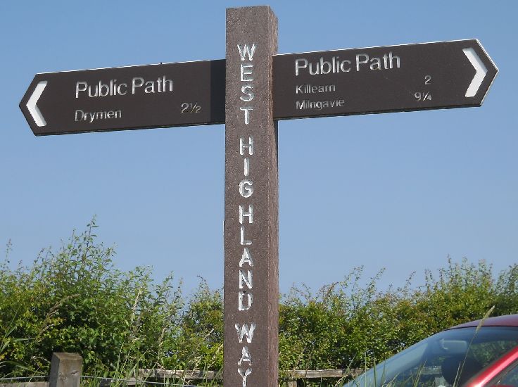 Signpost at the start of the route