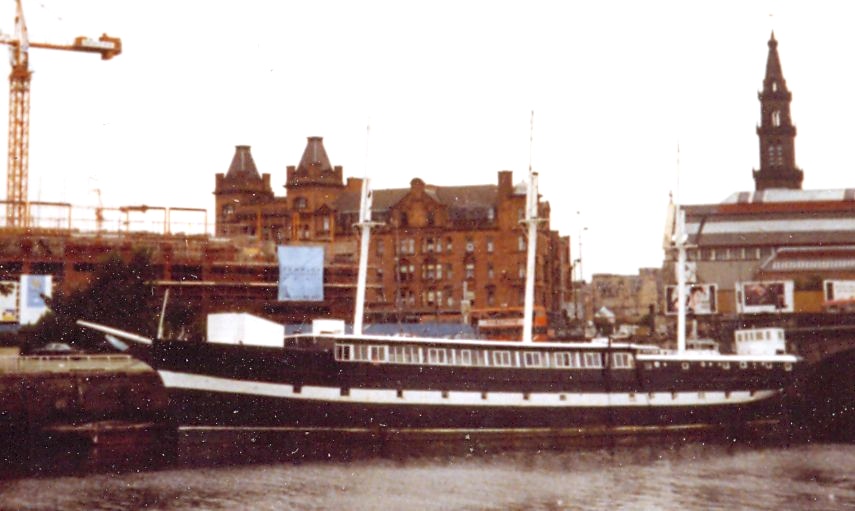 The "Carrick", old clipper, at the Broomielaw on River Clyde in Glasgow city centre