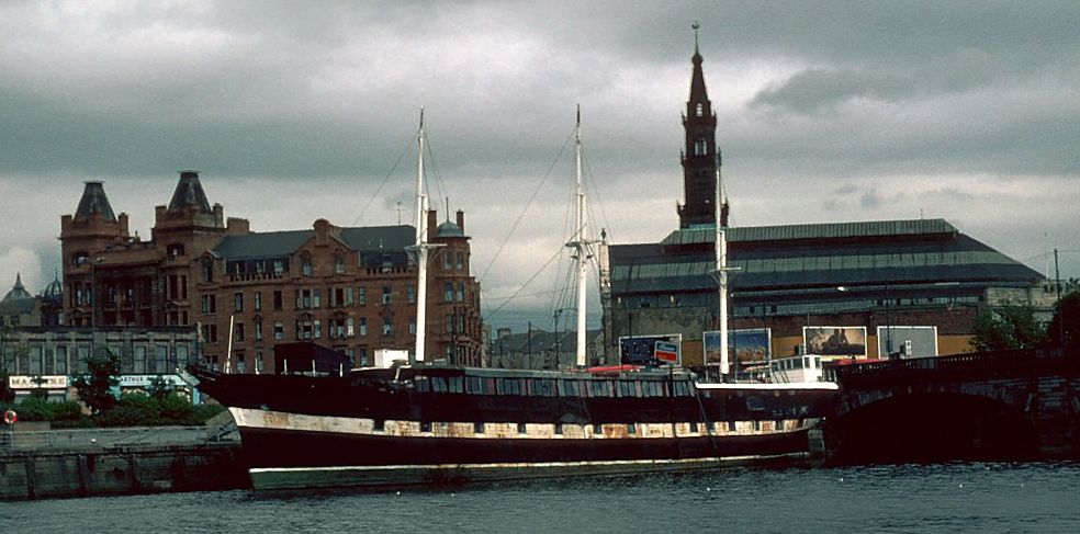 The "Carrick", old clipper, at the Broomielaw on River Clyde in Glasgow city centre