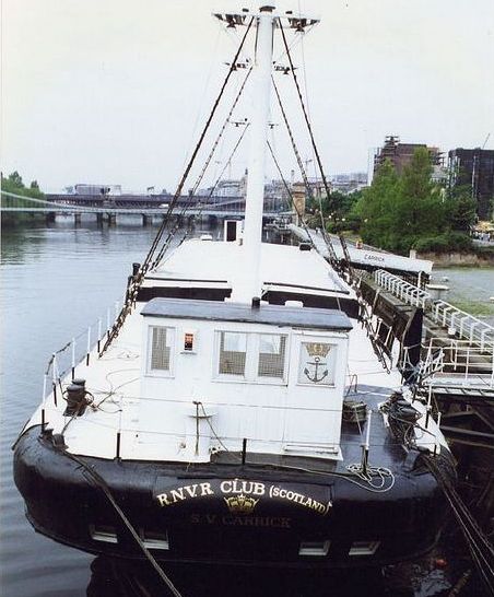 The "Carrick", old clipper, at the Broomielaw on River Clyde in the city centre of Glasgow