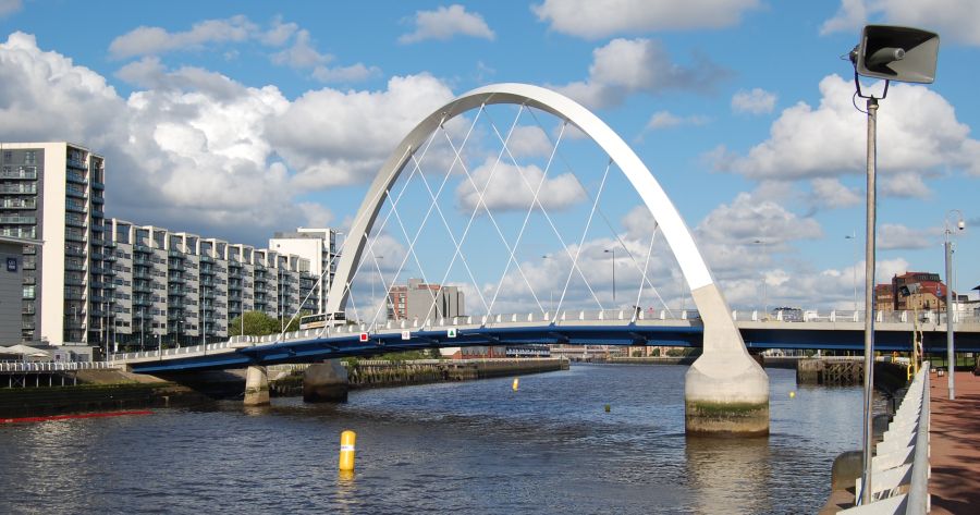 Clyde Arc Bridge in Glasgow, Scotland