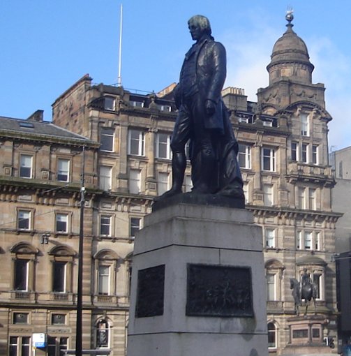 Robert Burns statue in George Square in Glasgow city centre