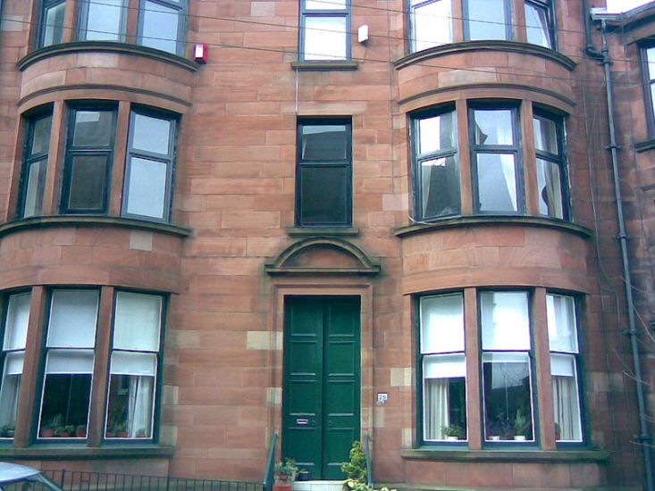 Red Sandstone Tenement Building in Glasgow Shawlands