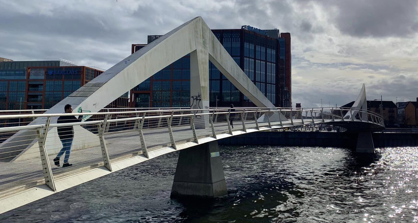 Tradeston Bridge over the River Clyde in Glasgow, Scotland