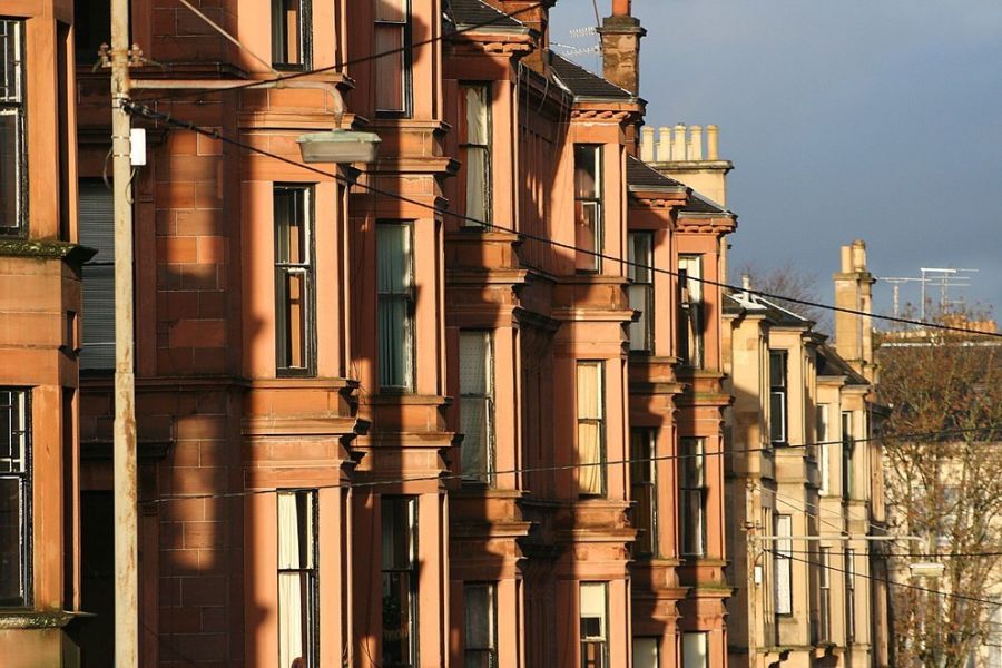 Red Sandstone Tenement Buildings in Glasgow