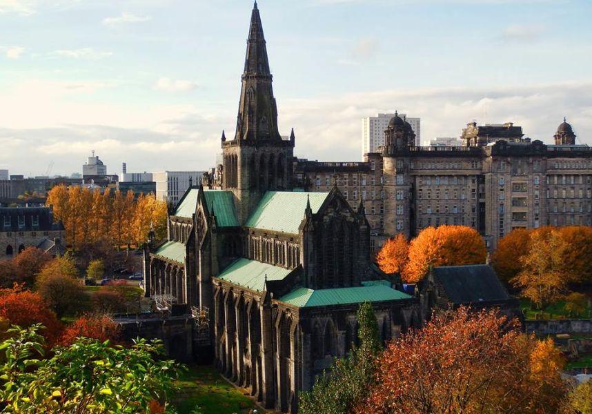 The Cathedral in Glasgow from the Necropolis