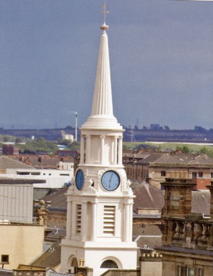 Spire on Hutchesons Hall in Ingram Street in Glasgow city centre