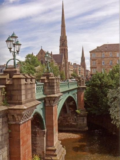 Bridge over River Kelvin at Great Western Road in Glasgow