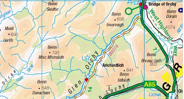 Map of Glen Orchy