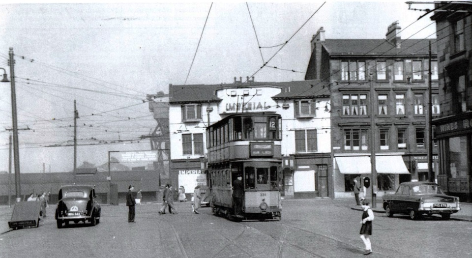 Tram car in Admiral Street in Govan