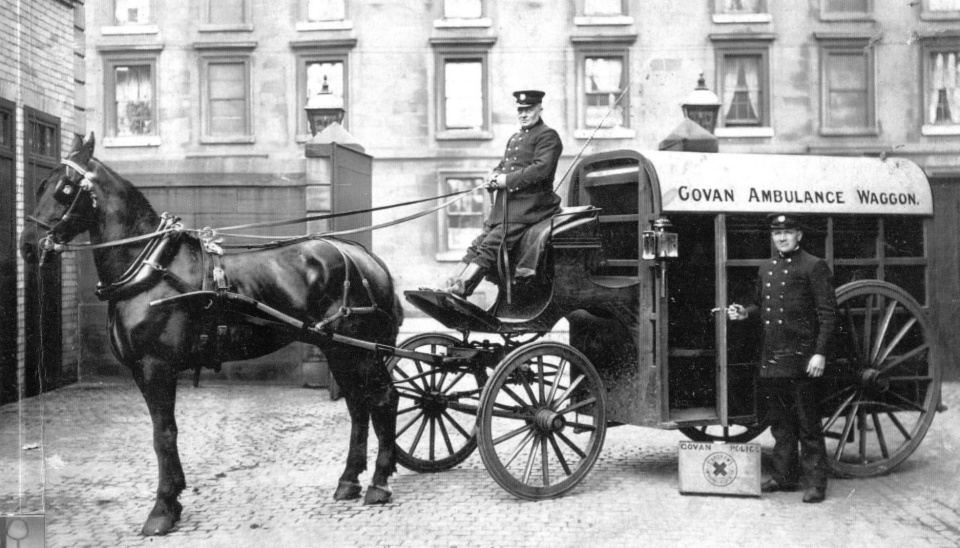 Horse drawn Ambulance Wagon in Govan