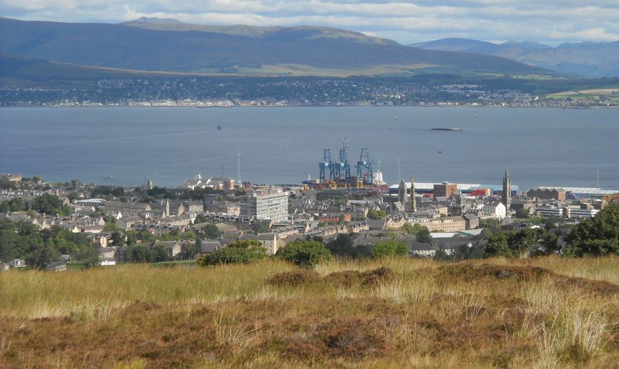Shipyard Cranes at Port Glasgow on the Firth of Clyde