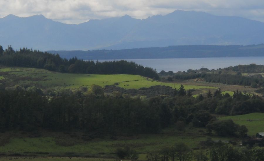 The Hills of Arran across the Firth of Clyde from the Greenock Cut