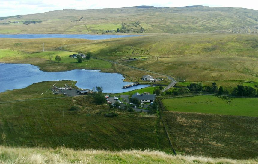 Loch Thom and the Greenock Cut ( Cornalees ) Visitor Centre from Hillside Hill