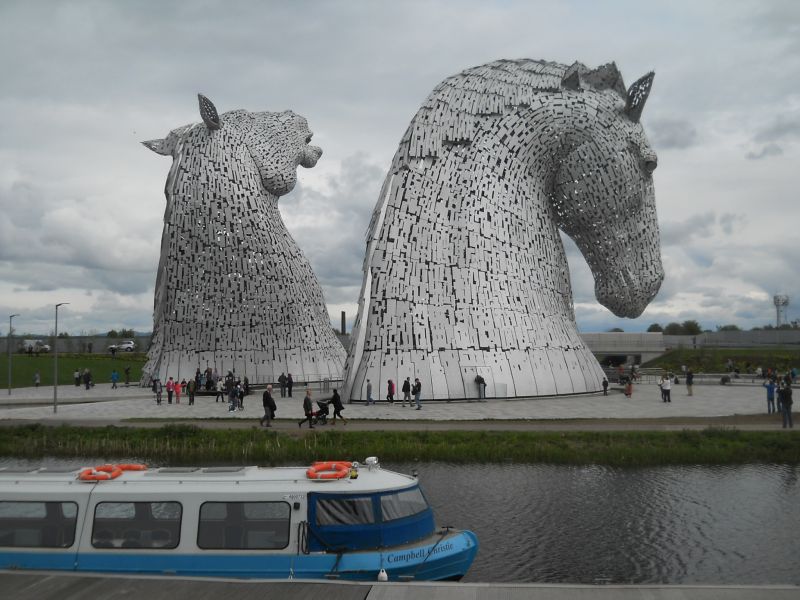 The Kelpies at Carron Sea Lock on the Forth and Clyde Canal