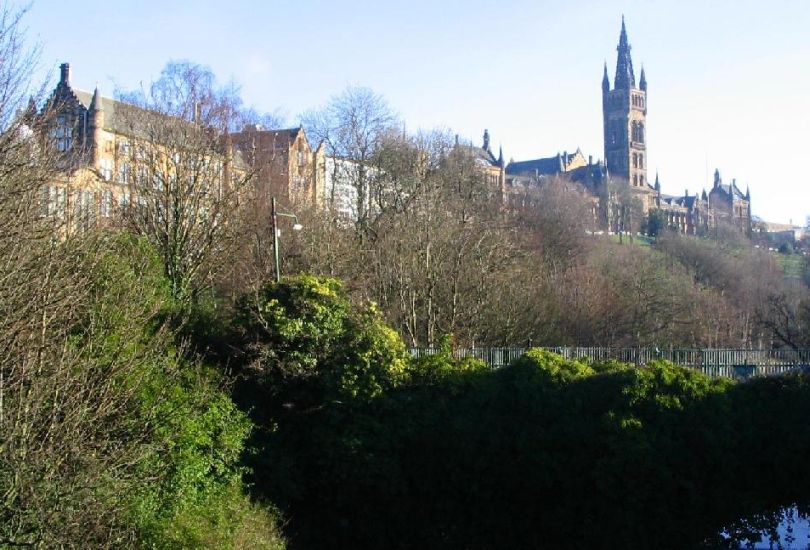 University of Glasgow above Kelvin River