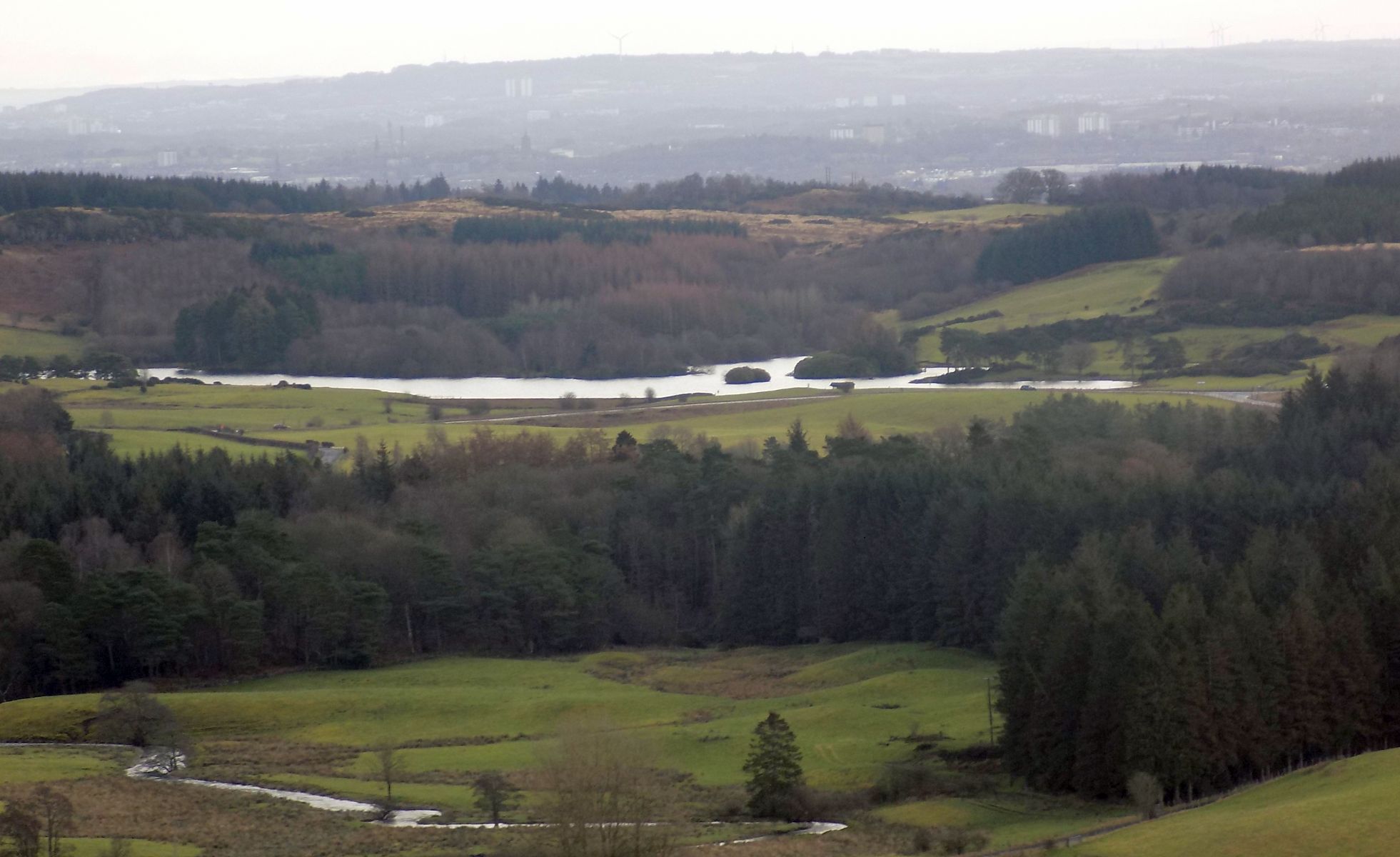 Knapps Loch on the outskirts of  Kilmacolm from trig point