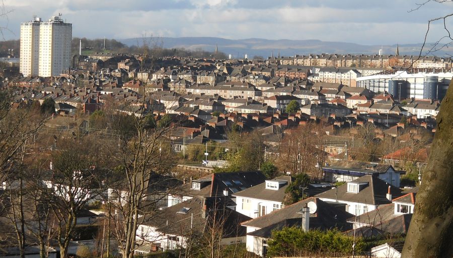 Kilpatrick Hills and Glasgow from 100 Acre Hill in King's Park