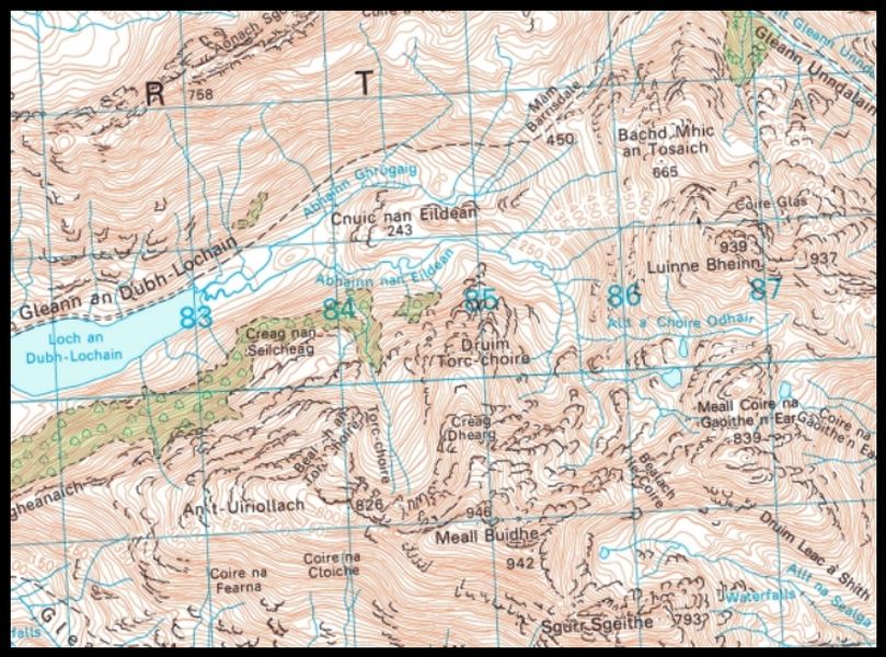 Map of Luinne Bheinn and Meall Bhuidhe