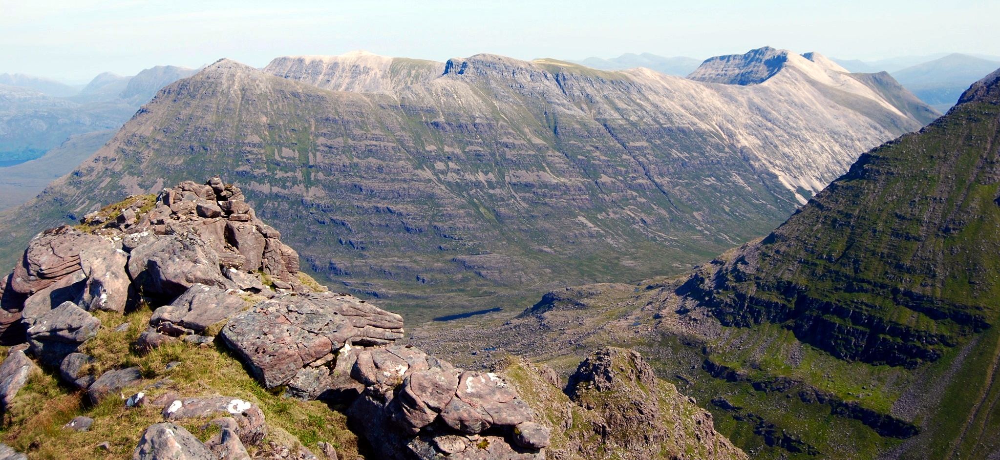 Beinn Eighe summit ridge from Liathach in Torridon Region of NW Scotland