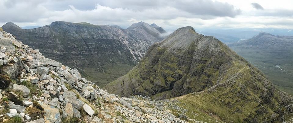 Liathach from Beinn Eighe summit ridge in Torridon Region of NW Scotland